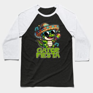 Gator Fiesta Cute Kawaii Aligator Baseball T-Shirt